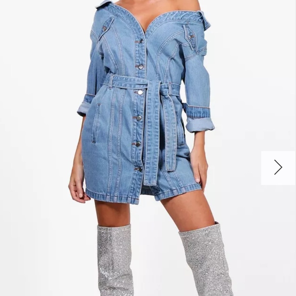 Denim Off-Shoulder Dress